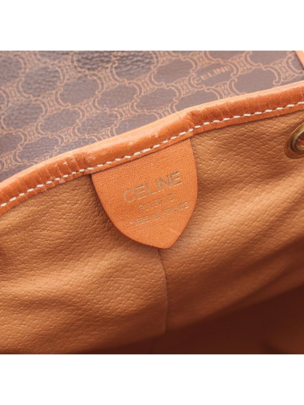 Celine Backpack Macadam Brown Canvas Leather - Picture 4 of 9